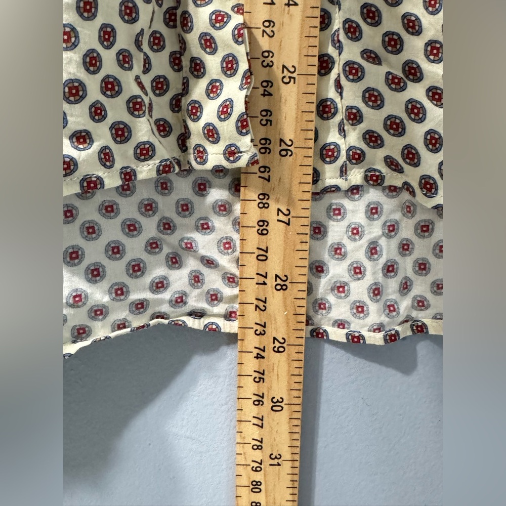 Paul & Joe Polka Dot Long Sleeve Blouse Cream Red Blue Women Size 1 XS - Picture 6 of 10